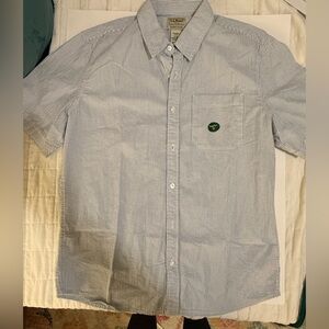 L.L. Bean NWT short sleeve seersucker button up shirt